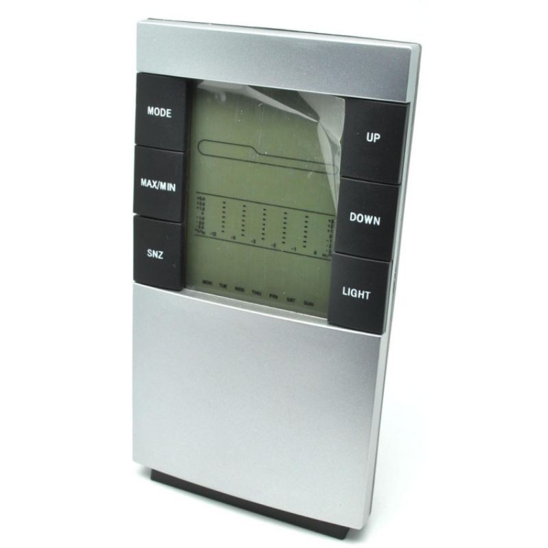 Alat Ruangan Termometer Weather Station Humidity Temperature Alarm Desk Clock / Jam Alarm