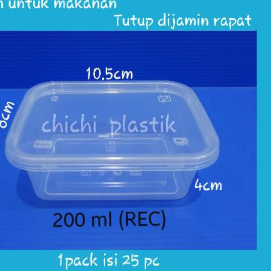 ◊ Thinwall food container 200ml kotak/Tempat penyimpanan makanan/Cup salad/Cup kotak 200cc/Dessert b