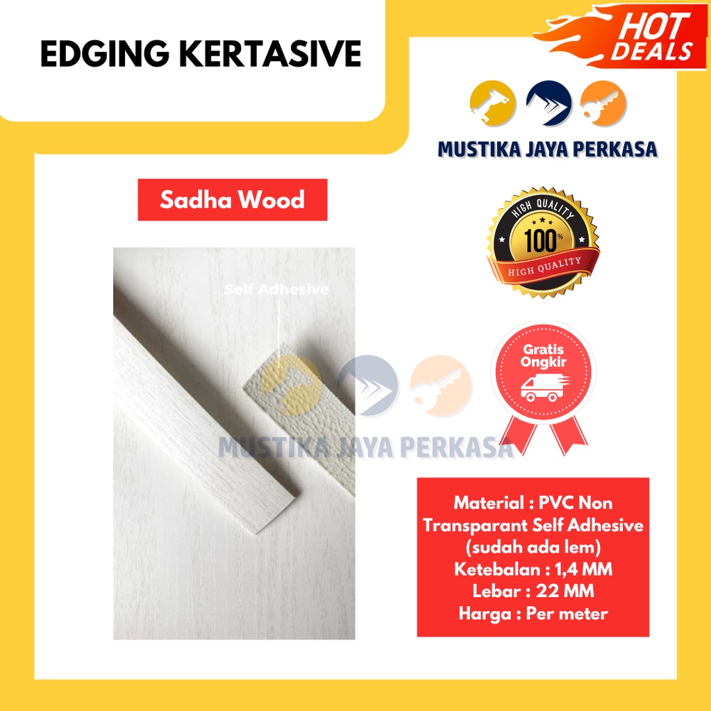 Edging Kertasive PVC Interior Edging HPL List Meja Laci Sticker Adhesive