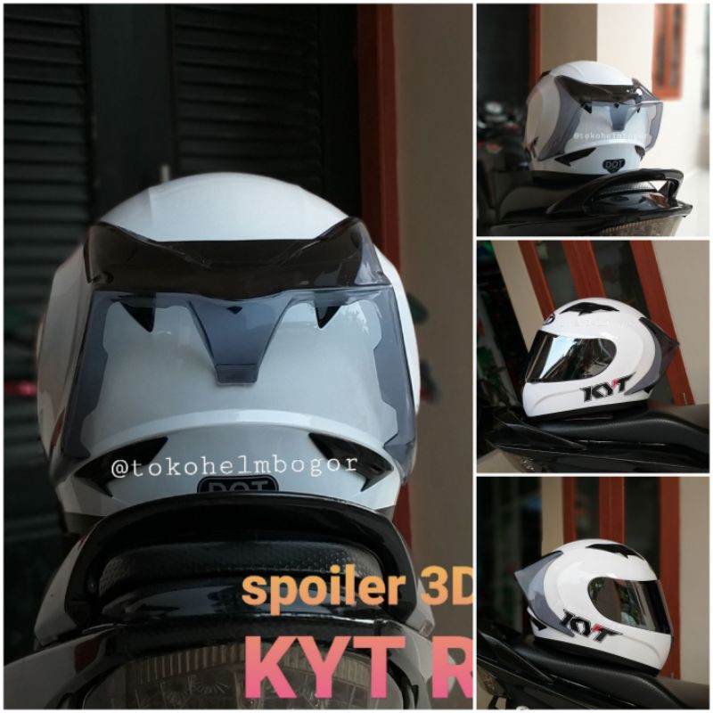 spoiler KYT R10 3D seri GP warna clear smoke dark black dof terlaris