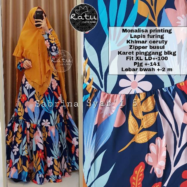 TERMURAH SABRINA SYARI RATU | PAKAIAN WANITA | FASHION MUSLIM | GAMIS CANTIK