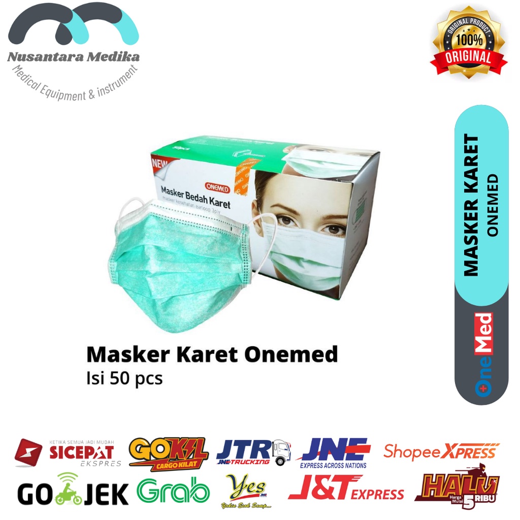 Masker Karet Medis OneMed box isi 50 Lembar