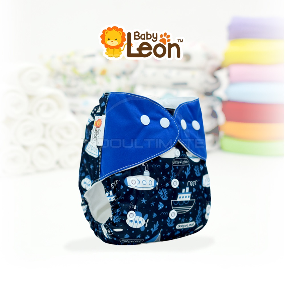 Popok Bayi Motif + FREE INSERT BABY LEON Cloth Diaper Clodi Kain Cuci Ulang New born BY-830 BY-831 BY-728