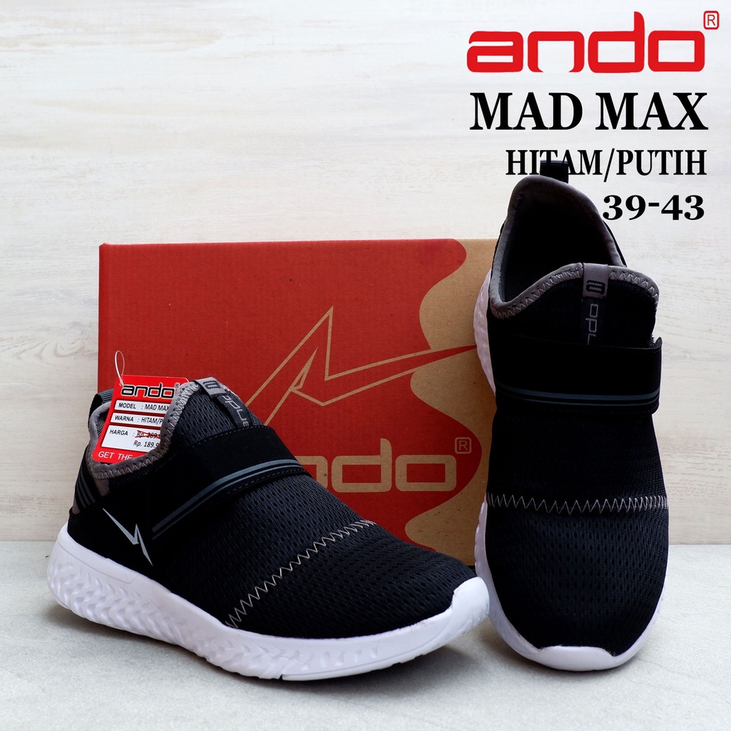 SEPATU PRIA ANDO MAD MAX &amp; CARLO ORIGINAL LIMITED EDITION SLIP TRENDY CASUAL SPORTY ANTI SLIP