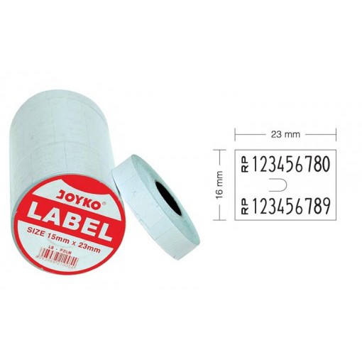 (1/2 slopan) label refill isi labeller stiker tag harga nama kode barang putih kuning 1-2 line baris