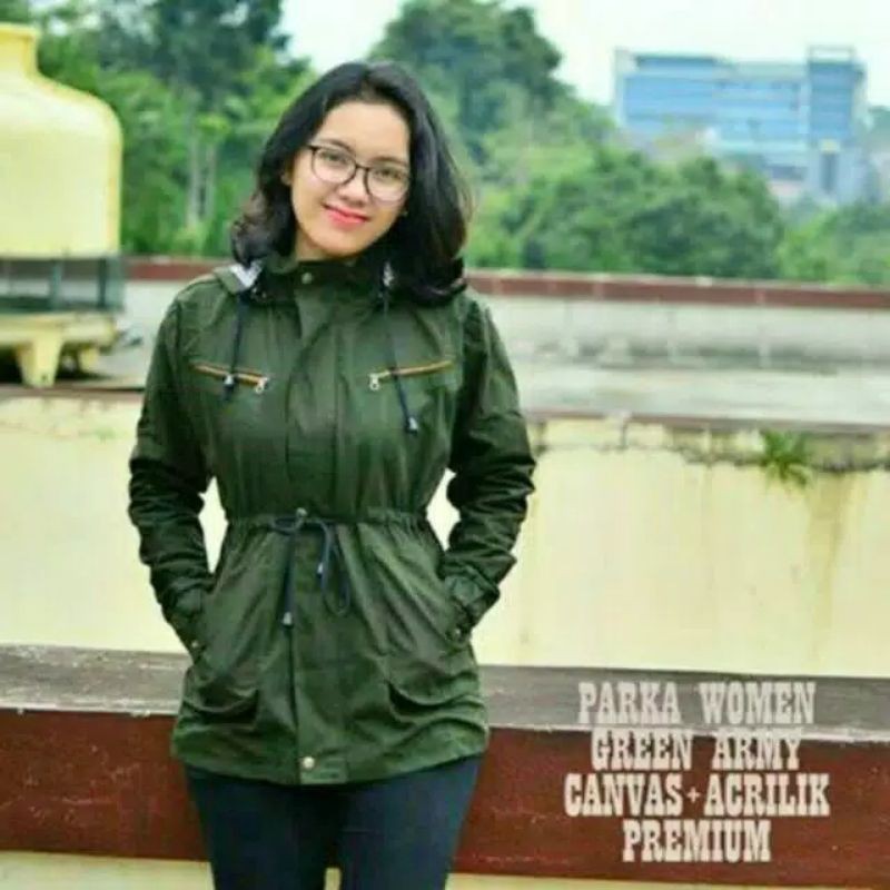 RiaRioJaket - Jaket Parka Ladies Hijau Tua