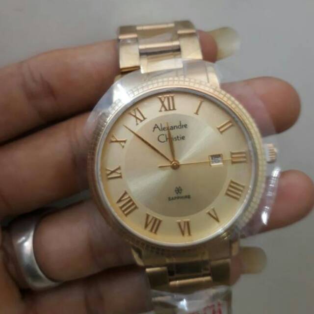 JAM TANGAN ALEXANDRE CHRISTIE TGL ON KACA SAPPHIRE ORIGINAL PRIA