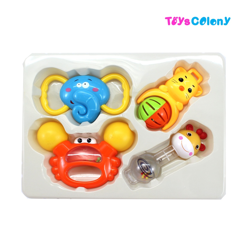 ABERO - BABY TOYS RATTLE ISI 4PCS KERINCINGAN AMAN UNTUK MAINAN BAYI