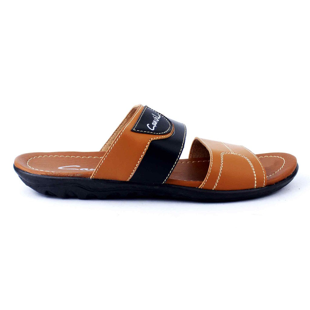 Sandal Selop Pria Virale - Sandal Casual - Sandal Slop Pria CVL-11 Tan