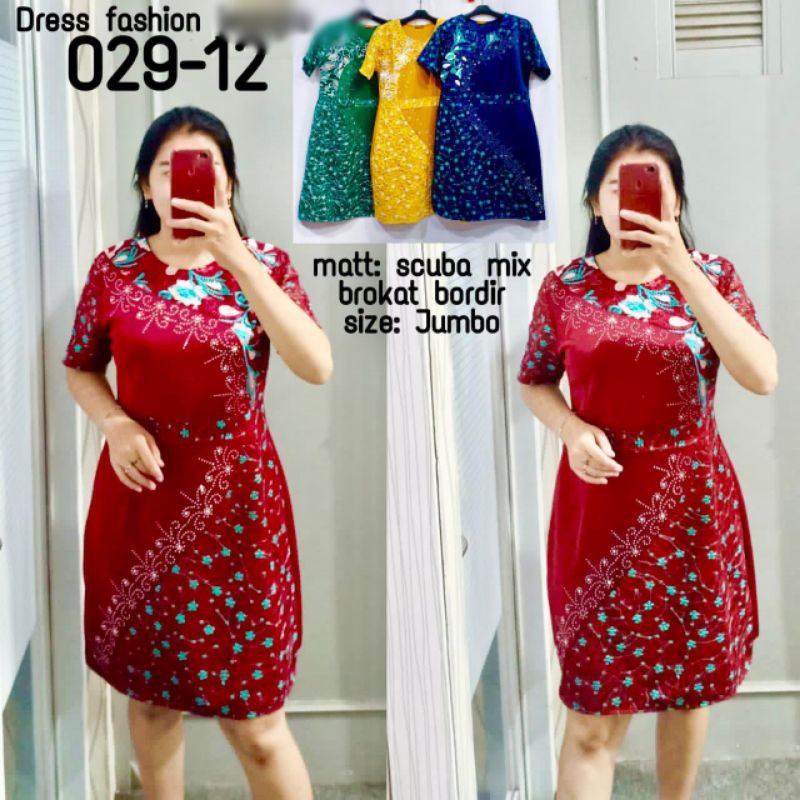 DRESS BRUKAT KOMB SCUBA PREMIUM IMPORT/ DRESS PESTA