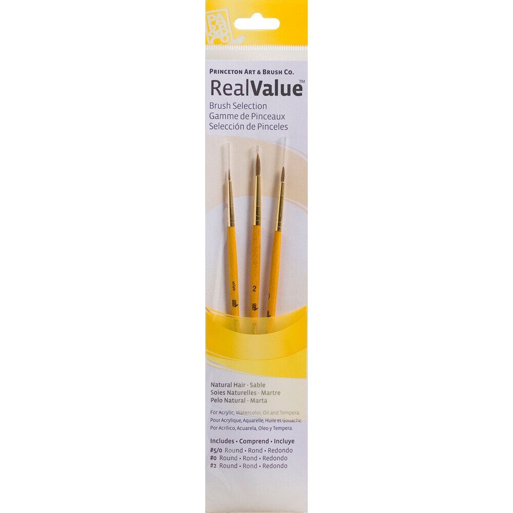 Princeton Real Value - No. 9105 Synthetic Set of 3 Brushes, Sable