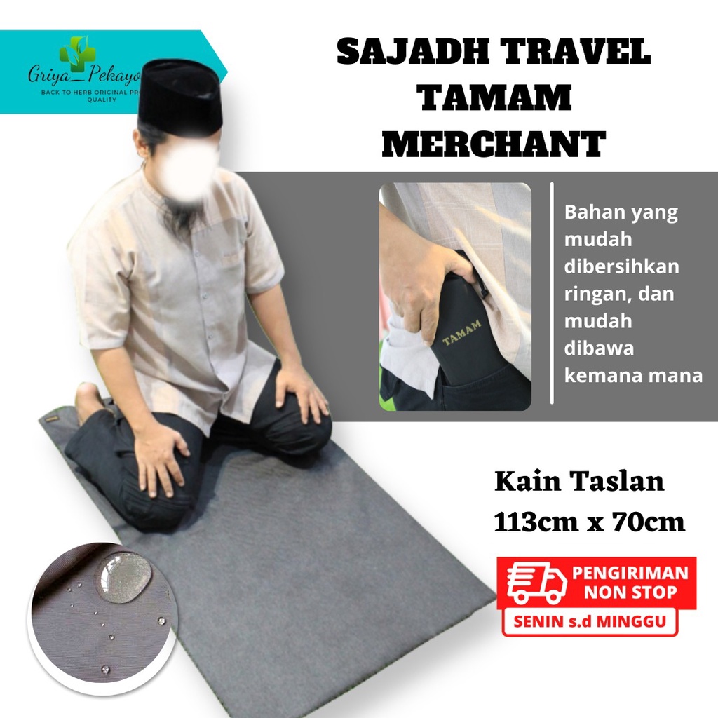 Sajadah Traveling Sejadah Waterproof Tipis Anti Slip Polos Souvenir Saku Lipat Dewasa