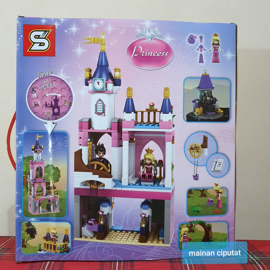 berkualtas SY986 Princess Aurora Sleeping Beauty Fairytale Castle. SY 986