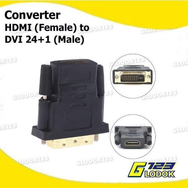 Konektor Converter Adapter Gold Plated HDMI Female to DVI 24 plus 1 Male