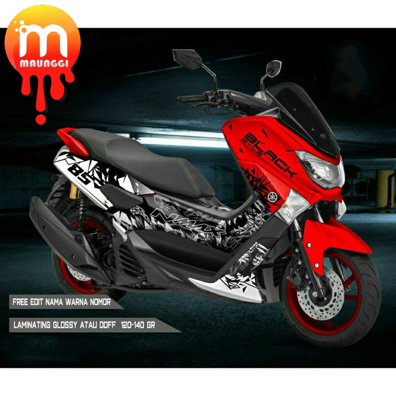 Decal nmax old Sticker striping motor nmax 155 full body Yamaha nmax 155 merah Stiker motora variasi