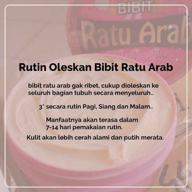 Bibit Ratu Arab Whitening Lotion BPOM // pemutih badan