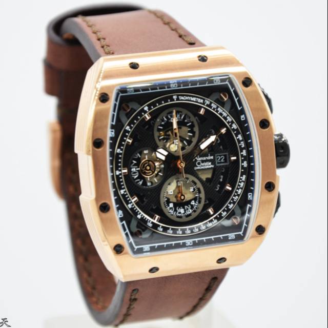 Alexandre christie original ac6411mc jamtangan pria strap kulit