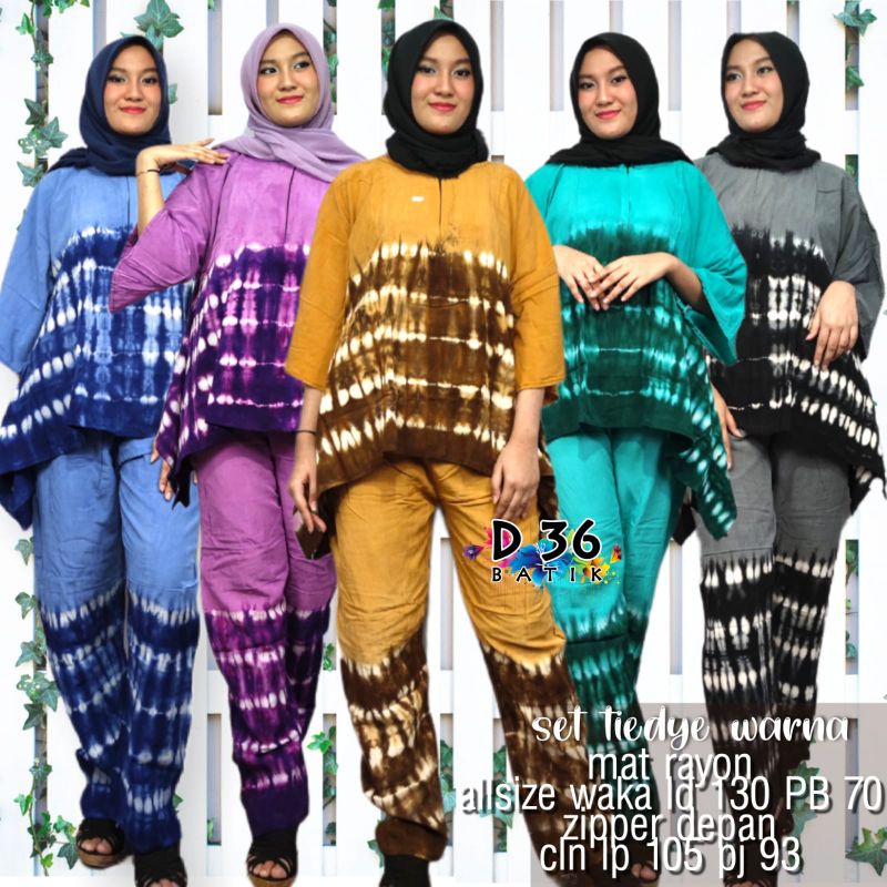 Tiedye Set - Rayon Premium - Busui - One Set - Baju Kantor - Ori by Naura