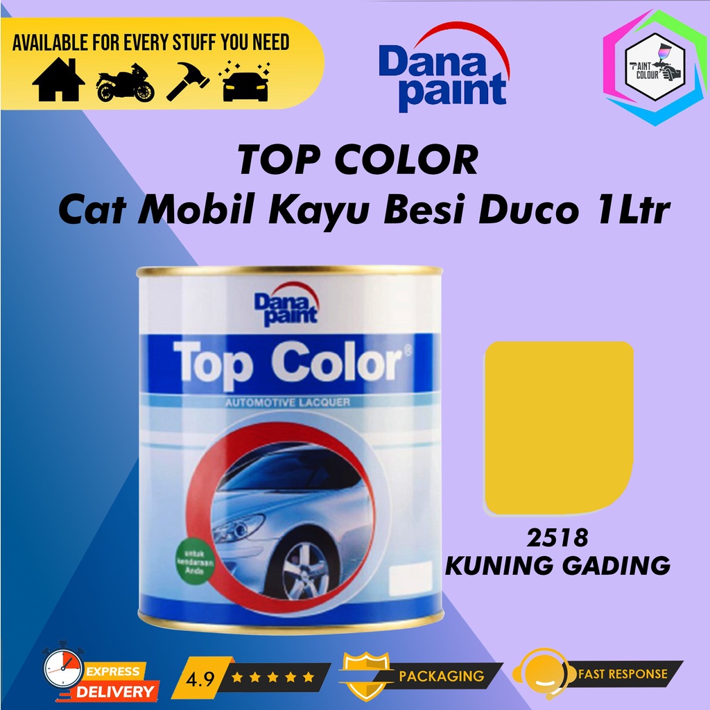 TOP COLOR 2518 Kuning Gading - Cat Mobil Kayu Besi Duco