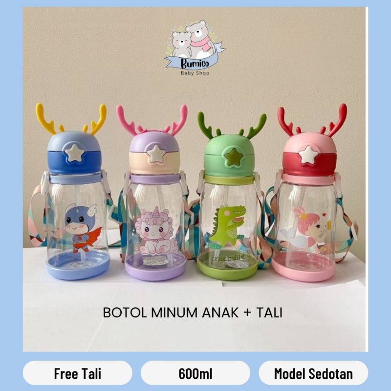 Botol Minum Anak Botol Tanduk Rusa dengan Tali 550ml