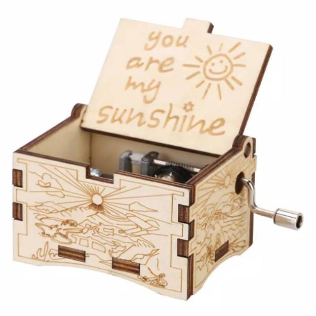 Kotak Musik Kayu Klasik You Are My Sunshine Sesuai Gambar Hadiah Kado Anak