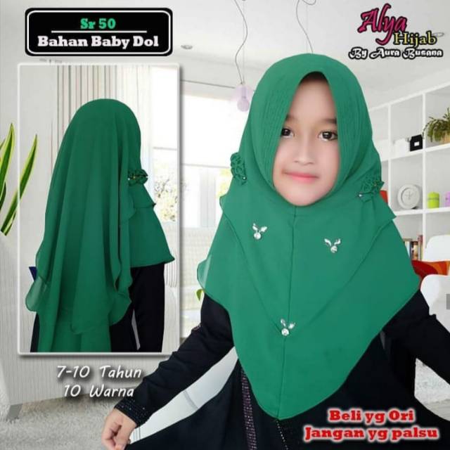 Khimar anak pet 2 layer gotic rempel/khimar anak ori alya hijab/khimar anak pet antem double layer