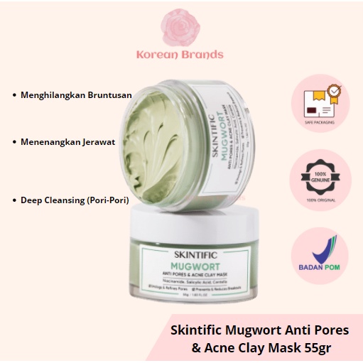 Skintific Mugwort Anti Pores &amp; Acne Clay Mask 55gr