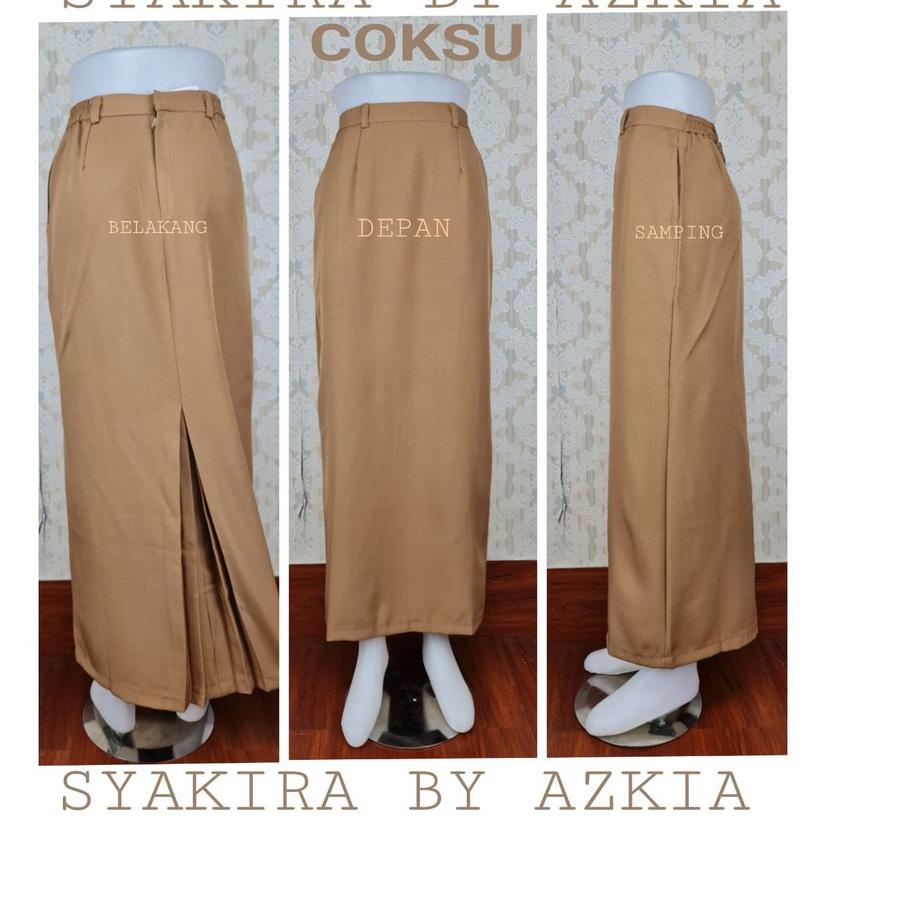 Hot Sell.. Rok Span Brand Syakira warna merah cabe, abu tua, milo, cokelat susu, khaki, cream- rok k