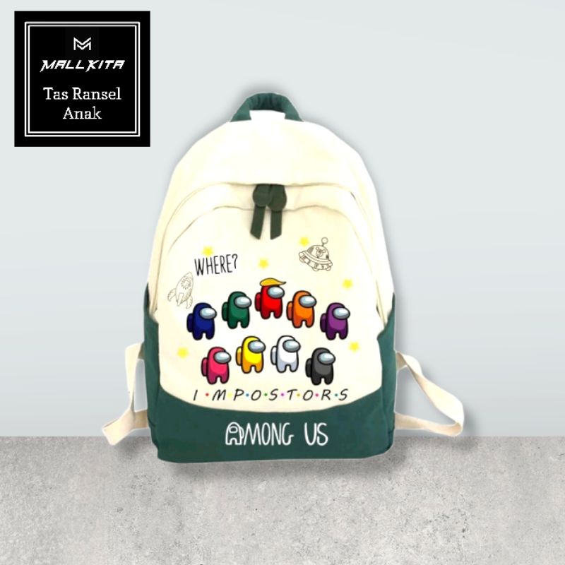 Tas Anak Laki-Laki Perempuan Karakter Among us Tas Anak Sekolah wanita Tas Ransel Anak Murah
