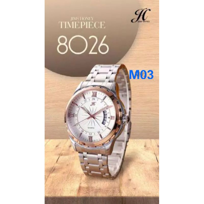 8026 Jam Tangan Pria JH free gudie bag