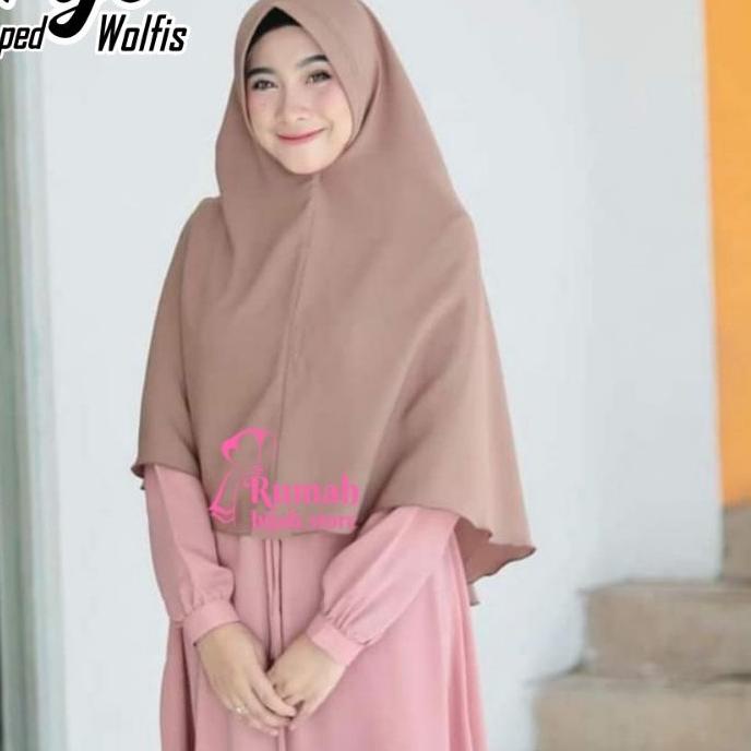 ♚ hijab bergo ped jumbo wolfis/kerudung instan simple ped/hijab instan/jilbab Khimar/ jilbab wolfis/