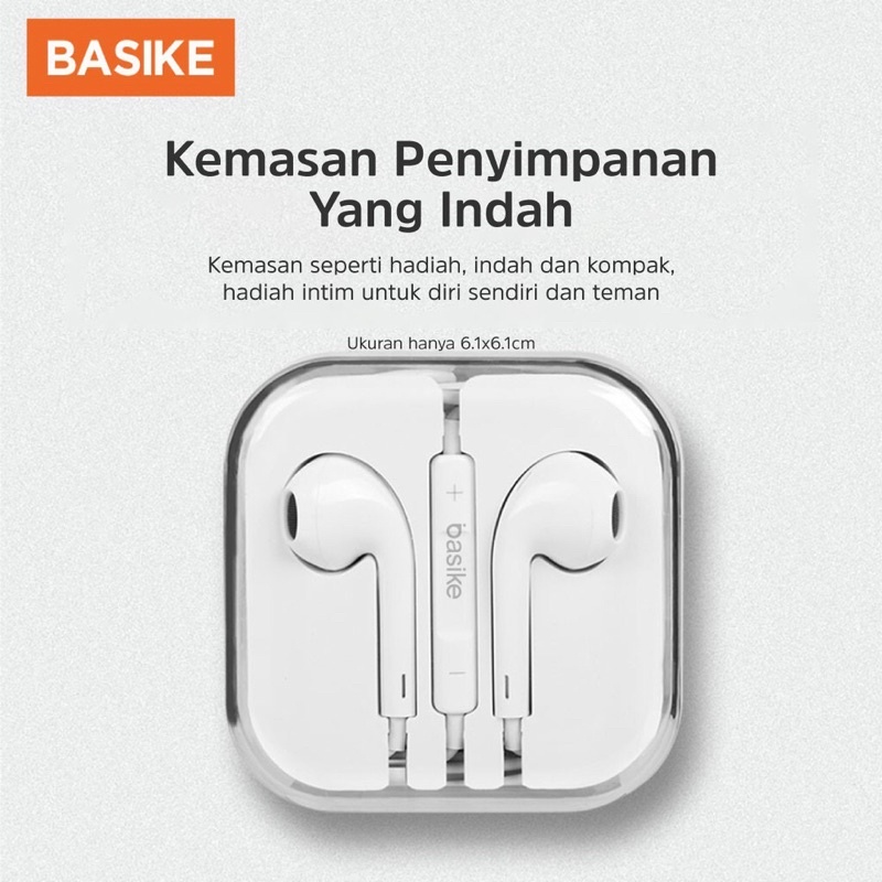 Headset Gaming Basike Earphone iphone Bass In-ear 3,55mm