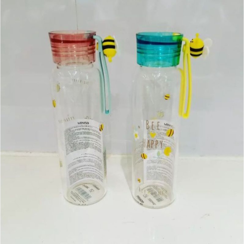 MINISO BEE SERIES HIGH BOROSILICATE GLASS BOTTLE/BOTOL MINUM KACA