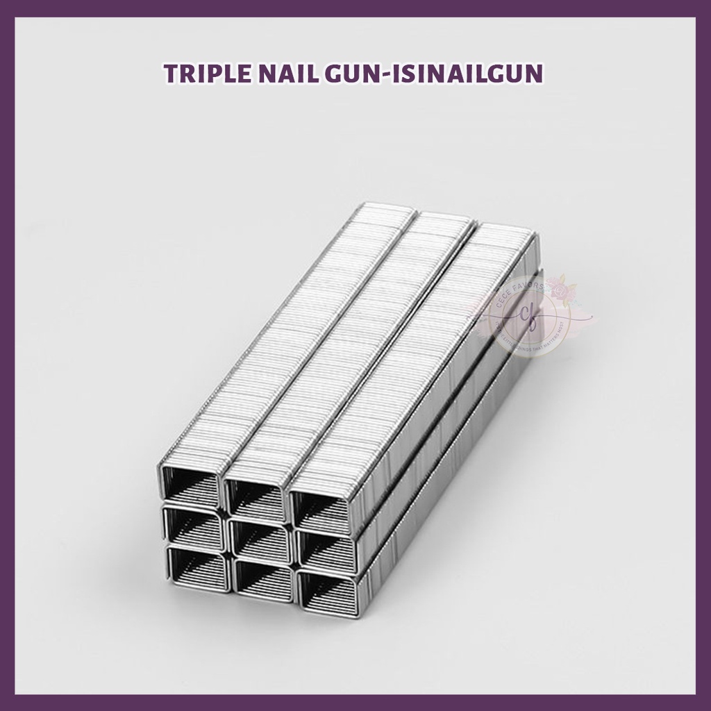 

CECEFAVORS Isi Staples Alat Paku Tembak Triple Staples Nail Gun Tracker