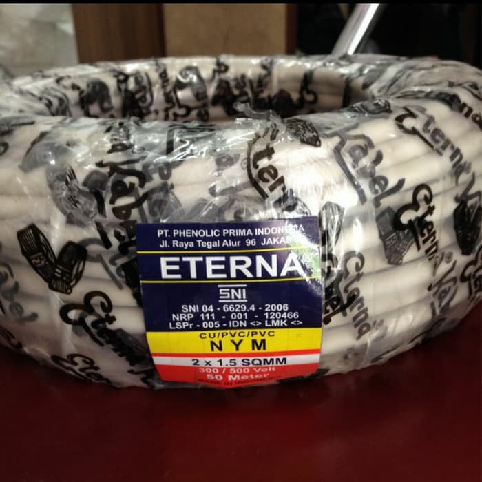 kabel listrik eterna 2x1.5 meteran