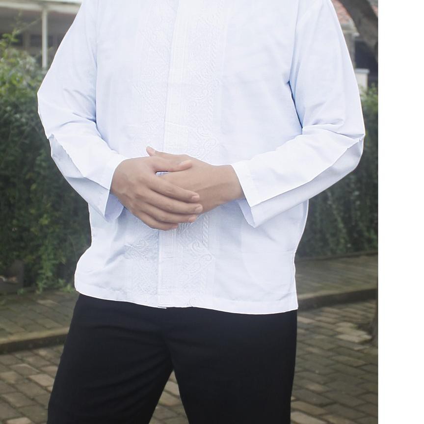 [KOKO PUTIH] PROMO Ramadhan Baju Koko Muslim Pria Dewasa WHITE Lengan Panjang Grosir