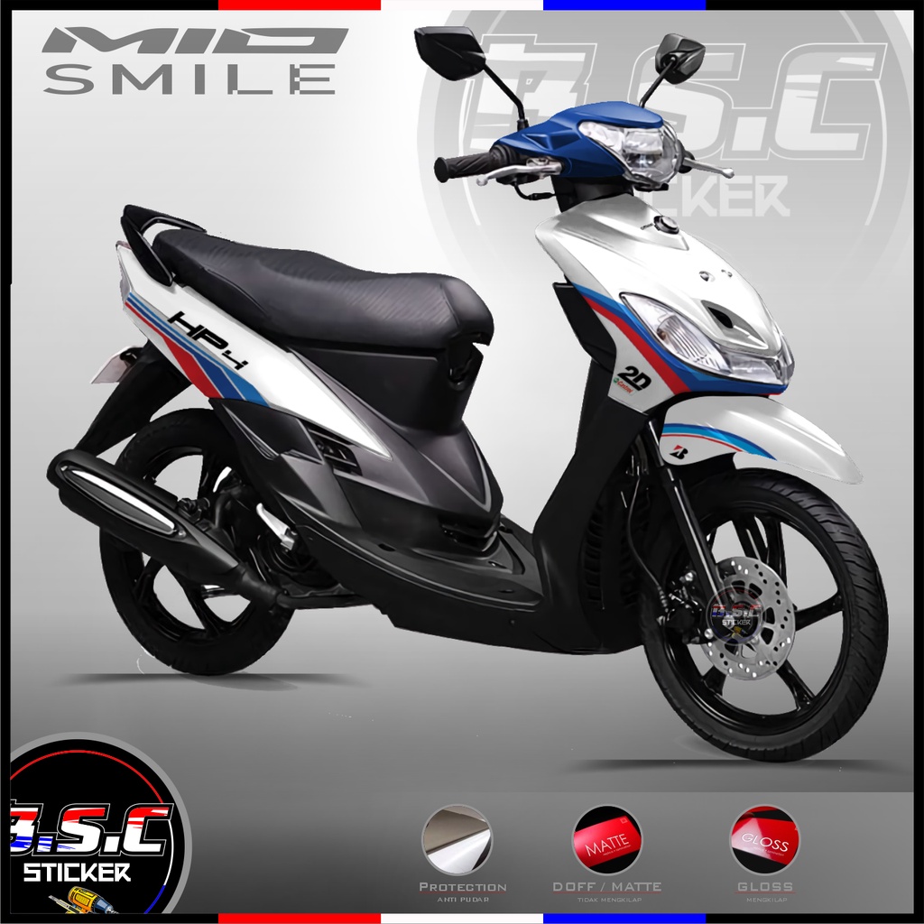 Sticker Decal Full Body Mio Smile Mio Generasi 2 Motif BMW Livery White