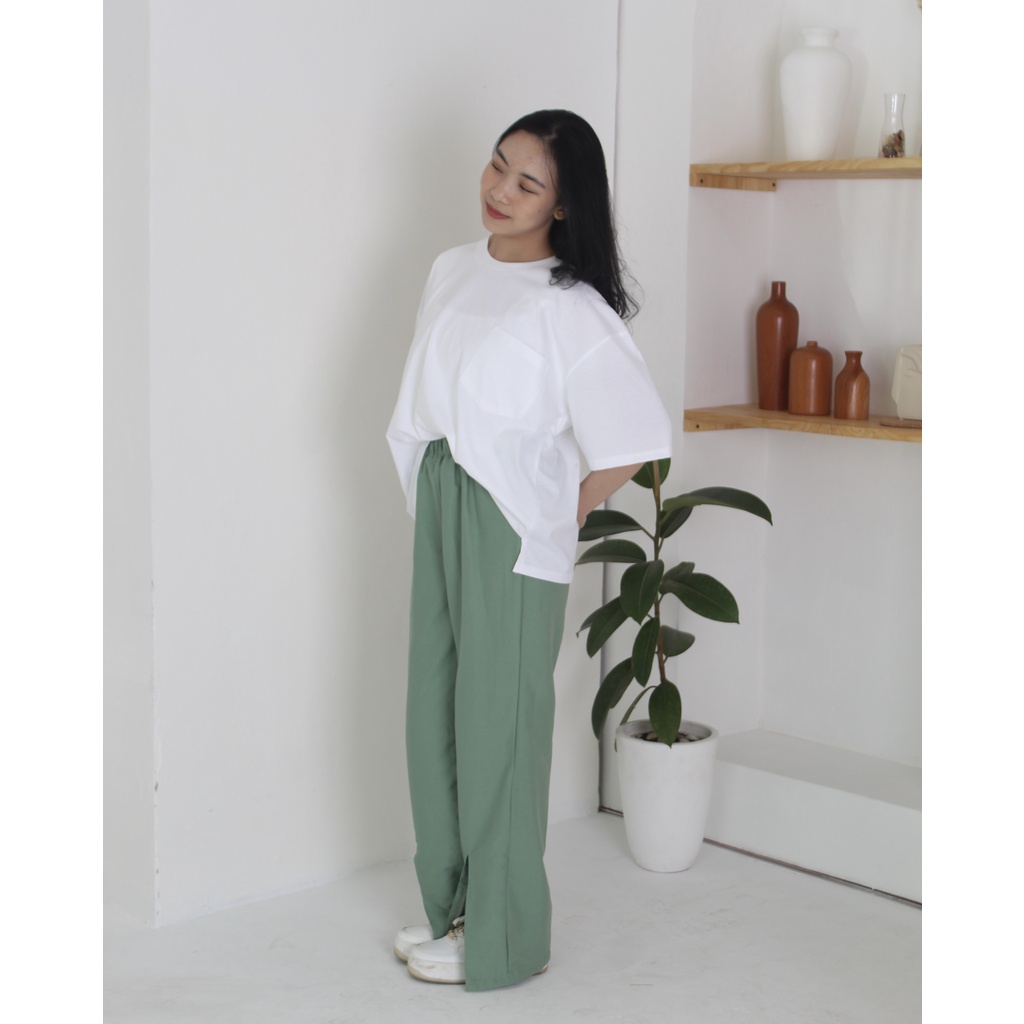 Hollingberry - Yuna Slit Pants Celana Wanita