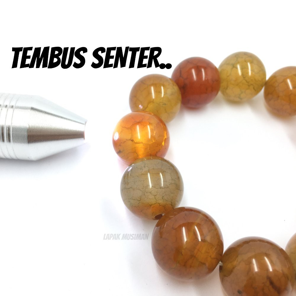 [Bayar di Tempat] GELANG BATU SISIK NAGA ASLI NATURAL 18MM