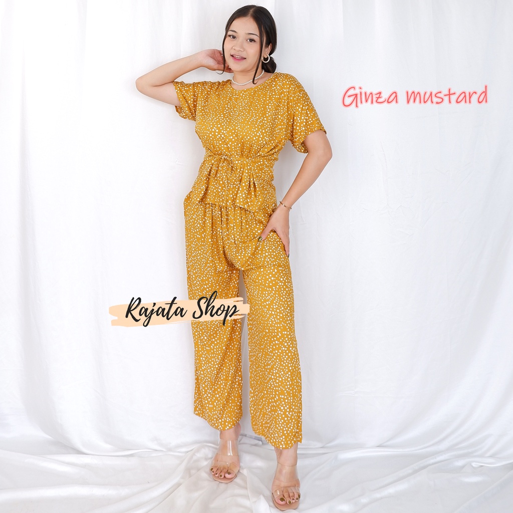 DASTER SETELAN BABYDOLL-BD GINZA MUSTARD