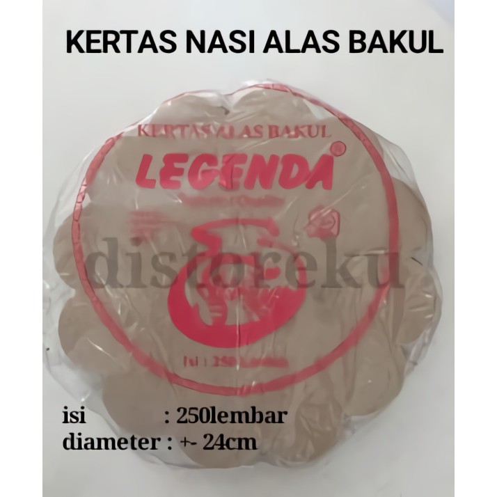 250LEMBAR KERTAS NASI ALAS BAKUL BULAT KERTAS NASI BULAT BUNGA 24cm