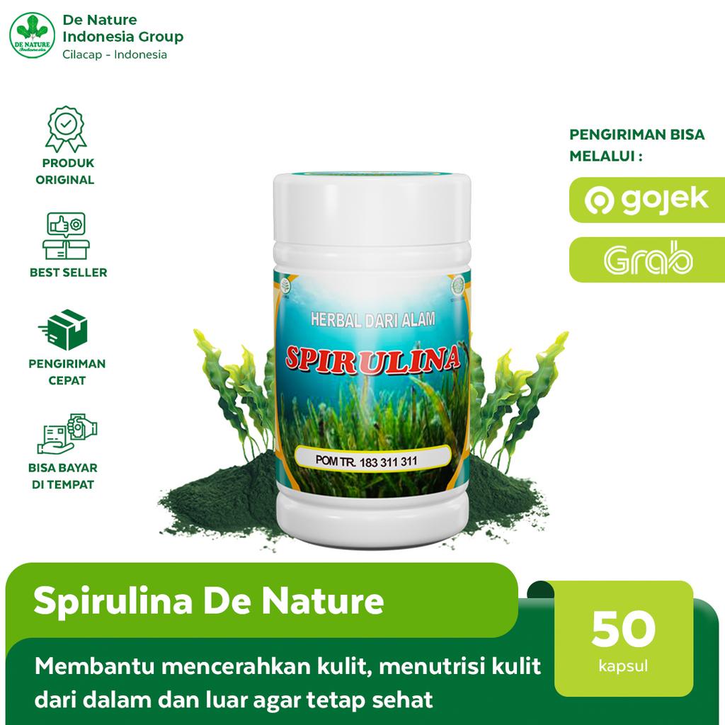 

Kapsul Spirulina De Nature Herbal Cerahkan dan Nutrisi Kulit Basmi Jerawat Flek Hitam Wajah
