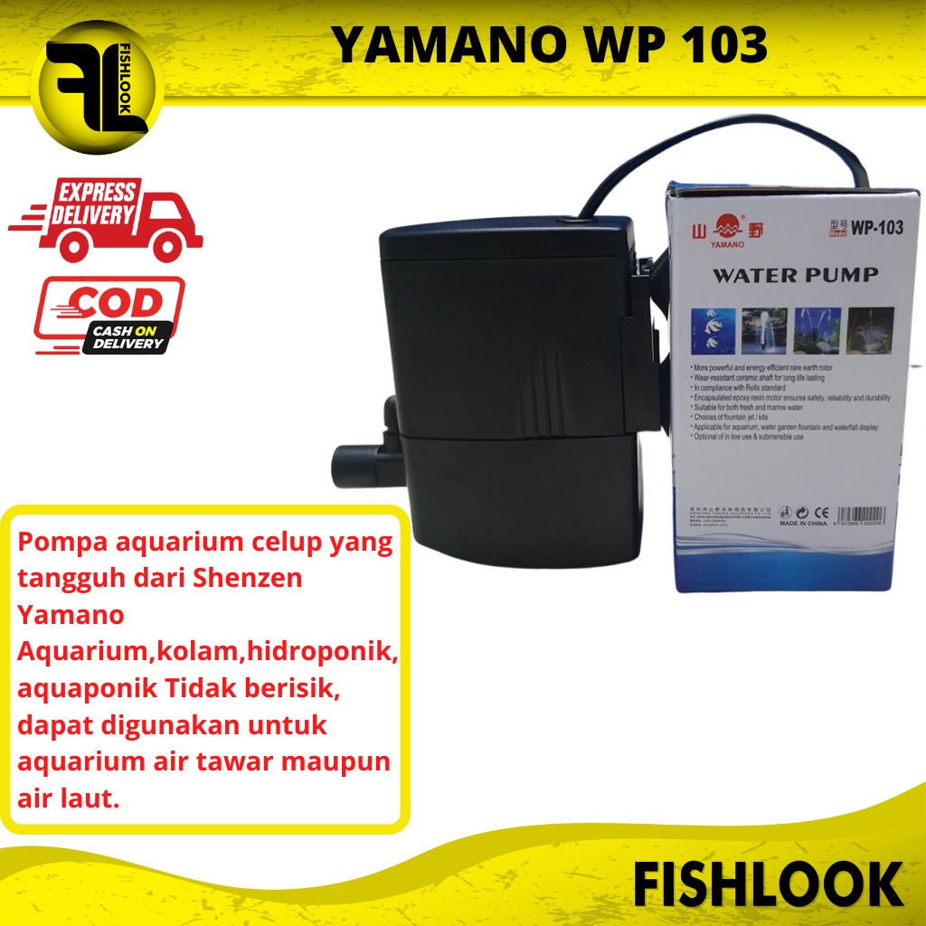 YAMANO WP 103 WP103 WP-103 Pompa Air Celup Kolam Hidroponik Aquarium Aquascape