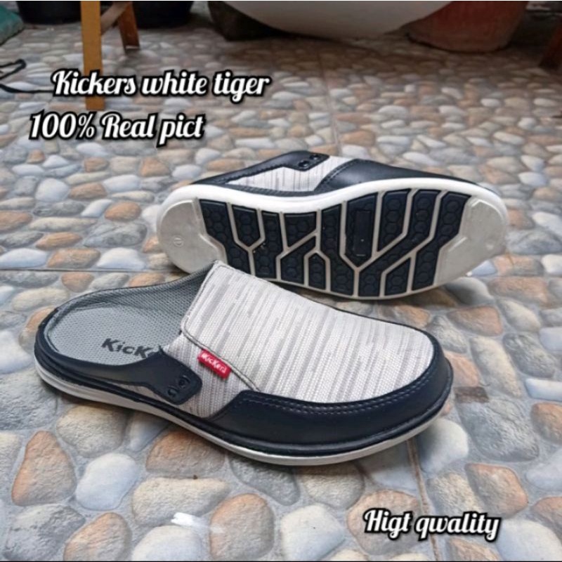 sepatu sandal kicker pria tiger navy white tiger