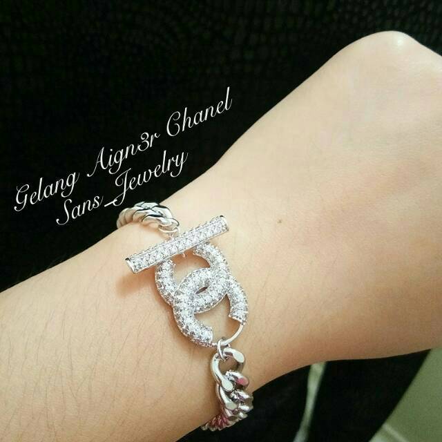 Promo Gelang Sisik Naga Chanel Gold Emas Silver Perak Perhiasan Wanita Korea Adc Gfs Tgb Aksesoris