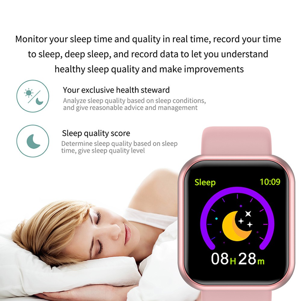 {Yang termurah} Y68 smartwatch d20 Jam Tangan Tahan Air IP68 Monitor Denyut Jantung