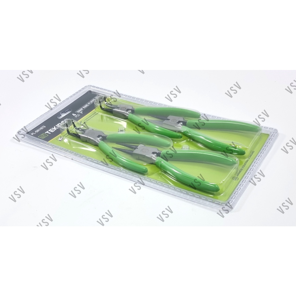 TEKIRO Tang Snap Ring 7&quot; Set 4pc Snap Ring Plier Blister Complete Set : EB, ES, IB, IS