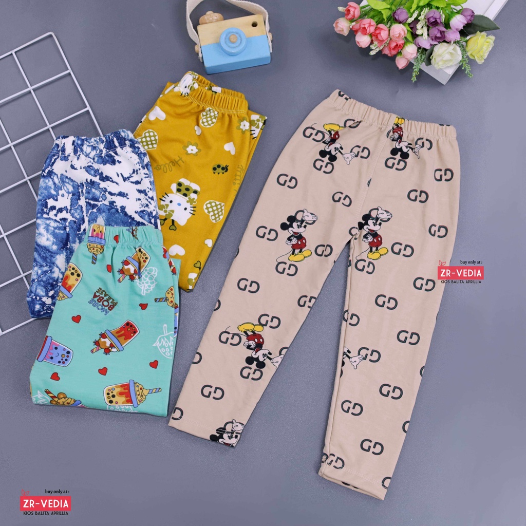 [IMPORT] Legging Nara uk 3-5 Tahun / Leging Motif Celana Ketat Panjang Anak Perempuan Premium Tebal