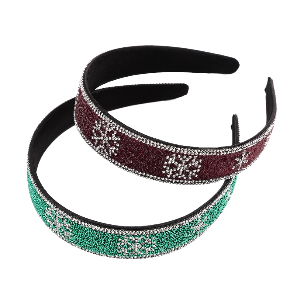 Christmas Snowflake Rhinestone Wide-brimmed Headband Fashion Simple Hair Bands for Women Hair Accessories