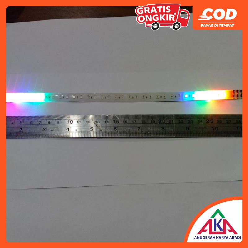 Lampu LED Strip variasi RGB Running fleksibel 30cm 12volt Strobo banyak mode